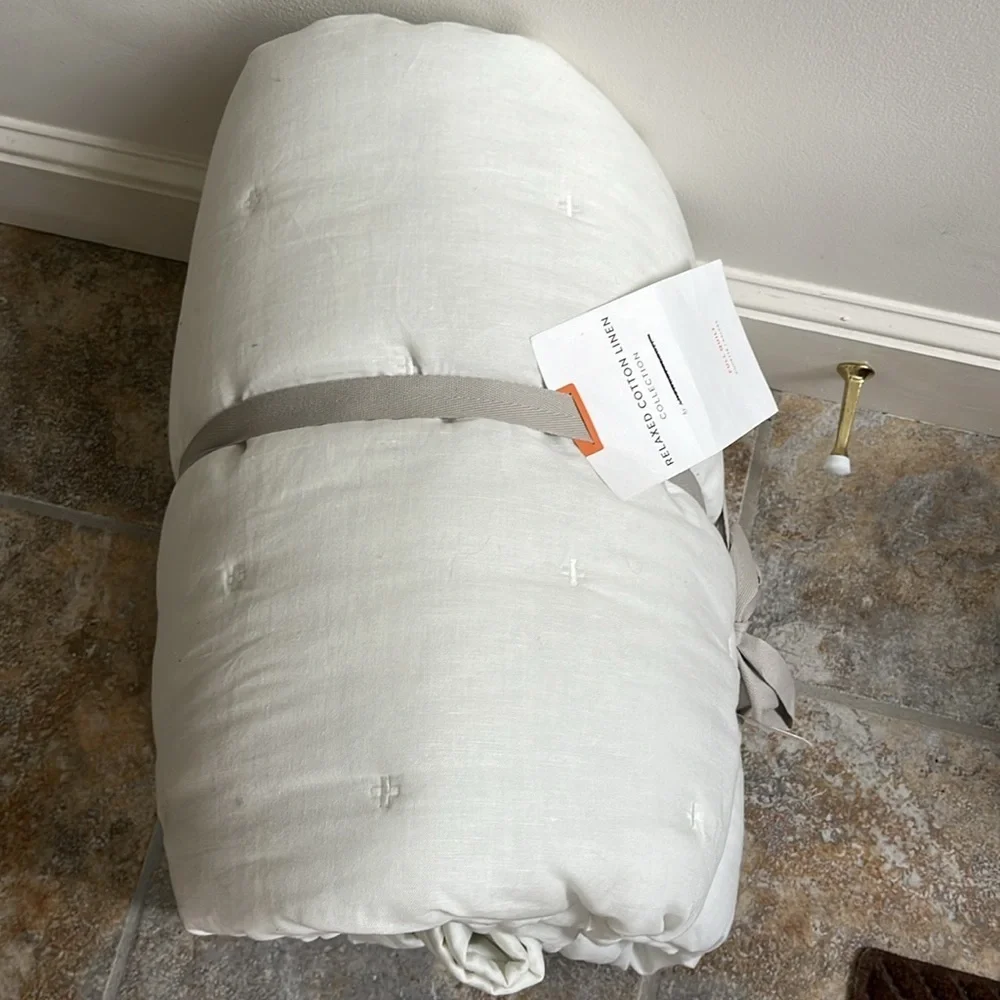 Anthropologie Relaxed Linen-Cotton Quilt Size Full NWT